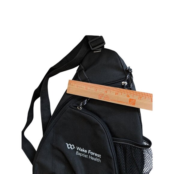 Wake Forest Baptist Health Black Sling Backpack Adjustable Strap Bottle Pocket - Picture 5 of 7